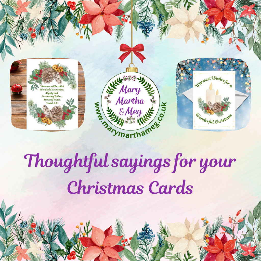Thoughtful sayings for your Christmas Cards