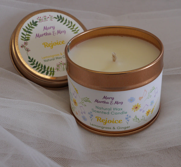 Rejoice Natural Wax Scented Candle | Lemongrass & Ginger