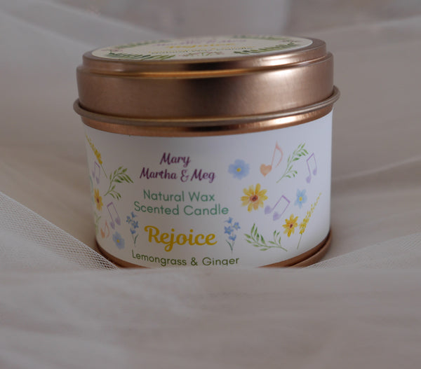 Rejoice Natural Wax Scented Candle | Lemongrass & Ginger