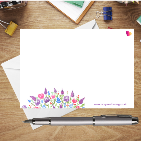 Missing You Floral Heart Postcard