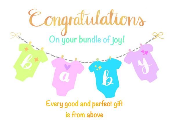 Baby Congratulations Washing Line Greeting Card