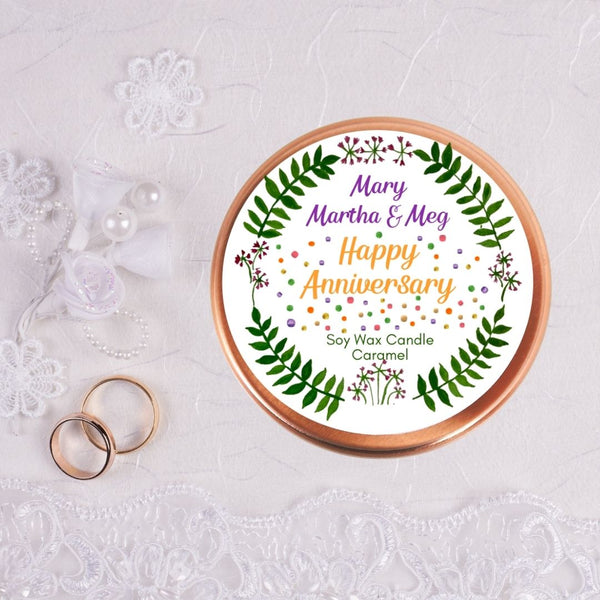 Personalised Happy Anniversary Candle