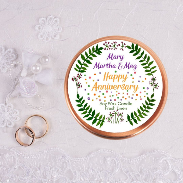 Personalised Happy Anniversary Candle
