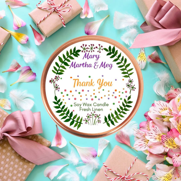 Personalised Thank You Scented Candle