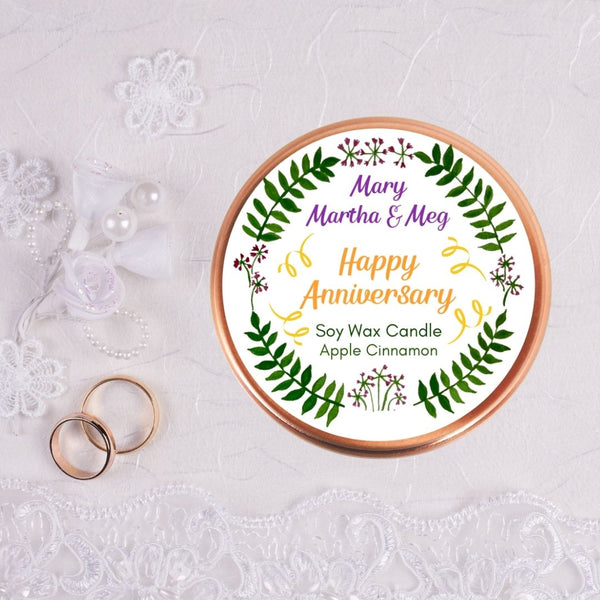 Personalised Happy Anniversary Candle