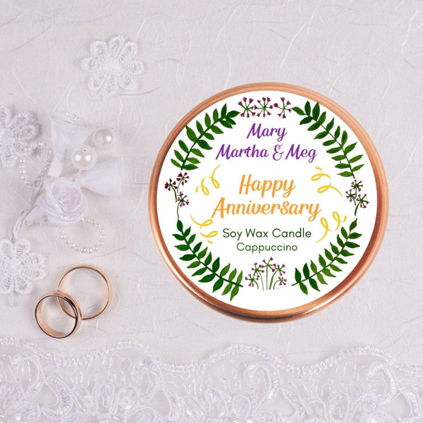 Personalised Happy Anniversary Candle