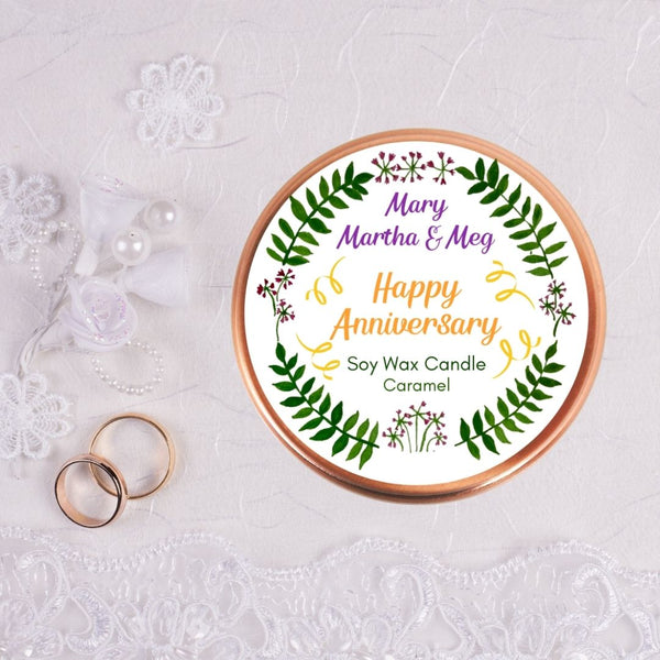 Personalised Happy Anniversary Candle