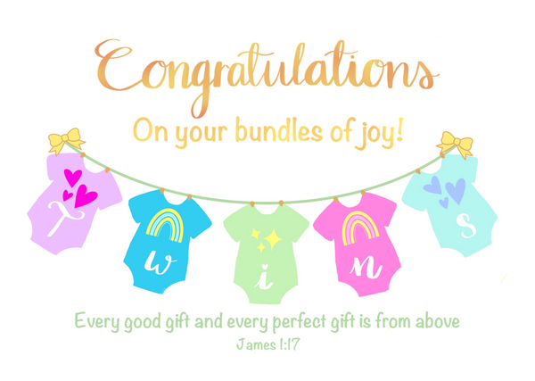 Twins! Congratulations Greetings Card