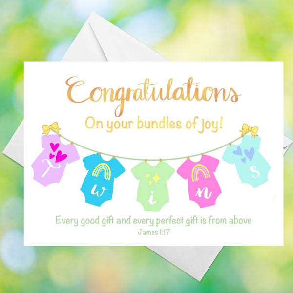 Twins! Congratulations Greetings Card