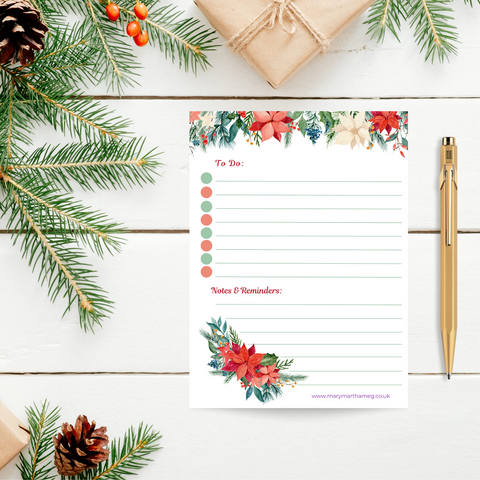 Christmas 'To Do & Reminders' Notepad