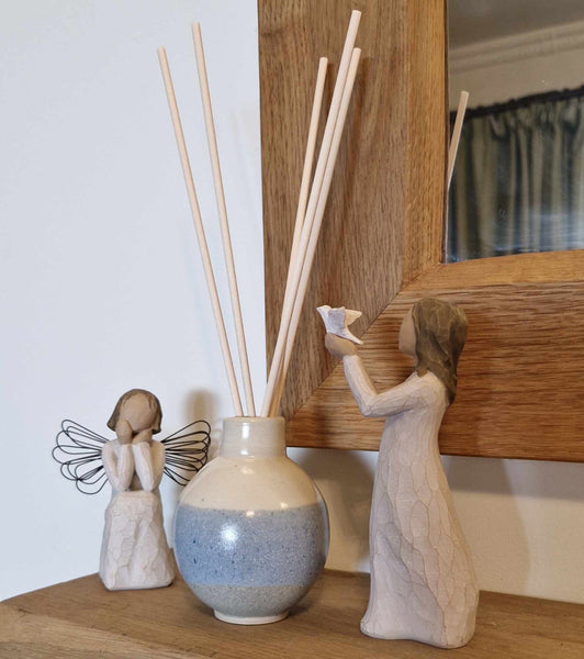 Sea Salt & Sunshine Pottery Reed Diffuser Set | Bergamot, Lily & Coconut | Handmade in Pembrokeshire