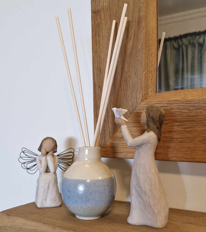 Rejoice Pottery Reed Diffuser Set | Lemongrass & Ginger | Handmade in Pembrokeshire