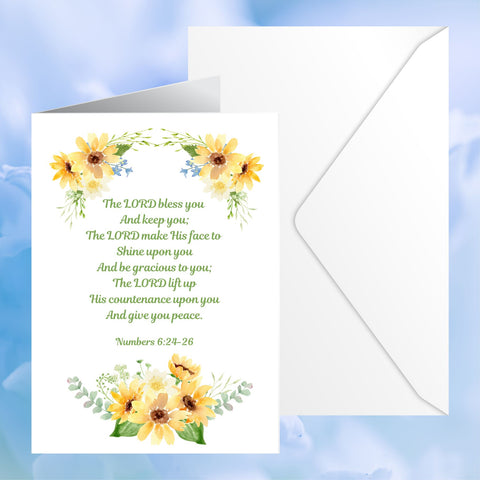 Sunflower Joy: Blessing Greeting Card | Numbers 6:24-26