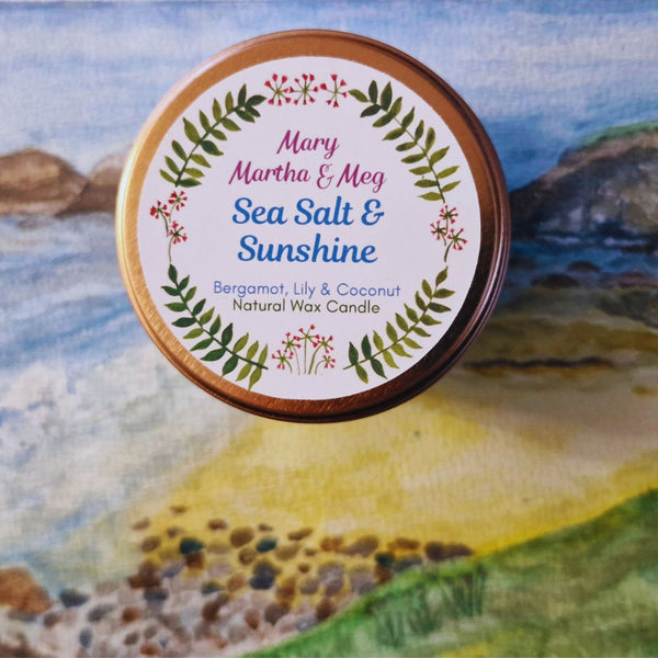 Sea Salt & Sunshine Natural Wax Scented Candle | Bergamot, Lily & Vanilla