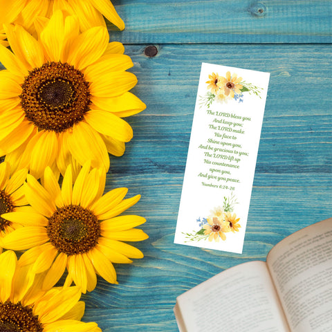 Sunflower Joy Bookmark: Blessing | Numbers 6:24-26