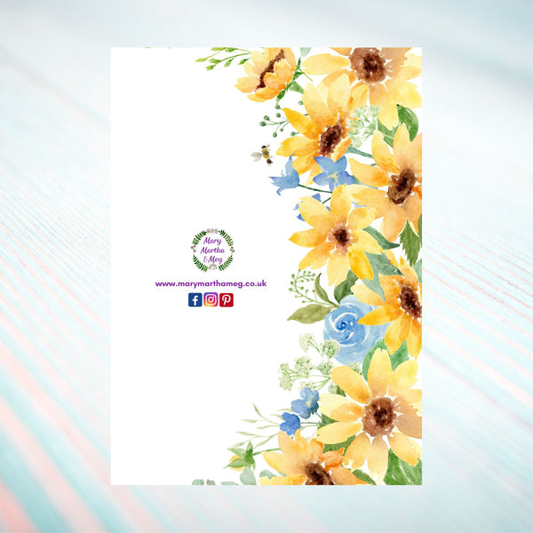 Sunflower Joy: Mighty One Greeting Card | Zephaniah 3:17