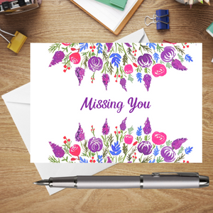 Missing You Floral Postcard