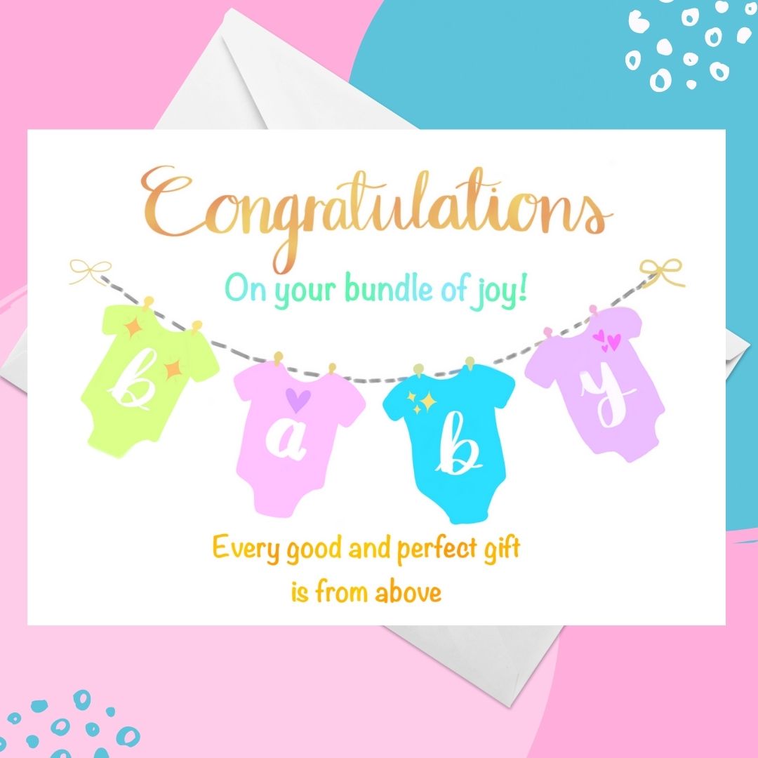 Baby Congratulations Washing Line Greeting Card